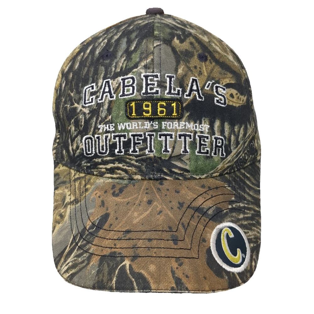 Cabela's Baseball Cap Brown Green One Size Outfitter 1961 Graphic Slideback Hat